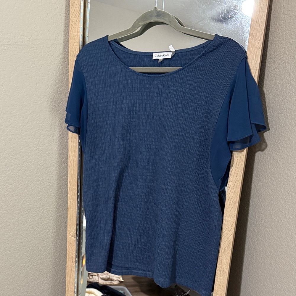 Calvin Klein Blue Short Sleeve Top